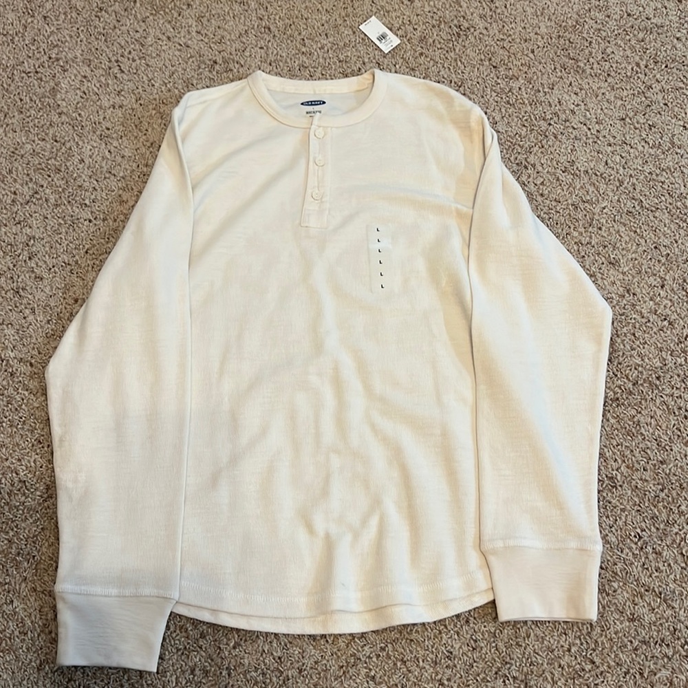 Cream, knitted thick fabric